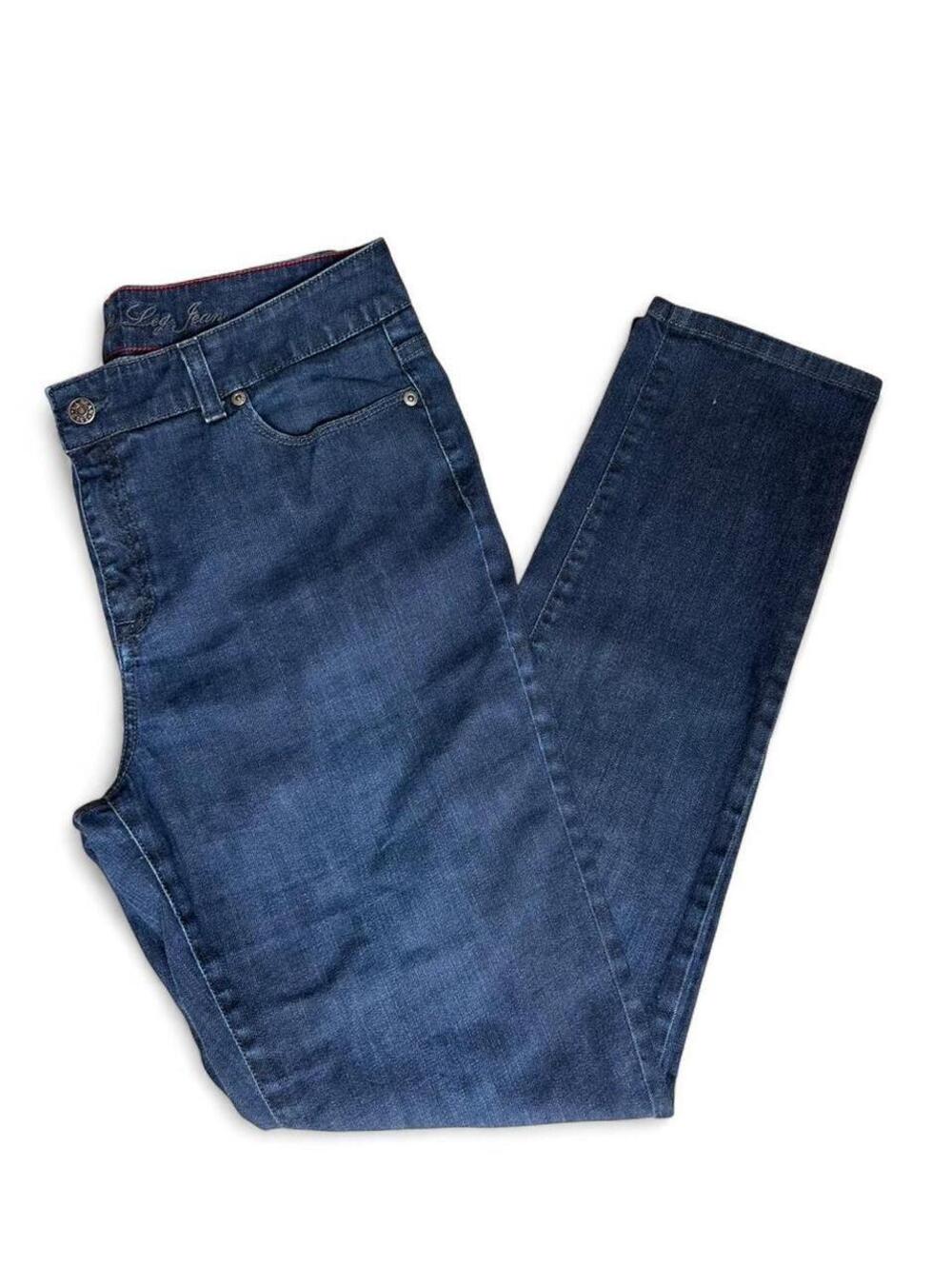 L.L.Bean True Shape Jeans Women 12 Tall High Rise Straight Dark Wash